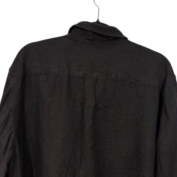 Gap Mens Long Sleeve Button Up Linen Shirt Size XL Black RECENT Spring 2024 - Picture 8 of 9